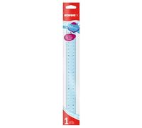 Kores - Righello Trasparente da 30 cm con Bordo a Inchiostro per Bambini e Studenti, Leggero, Articoli per la Scuola e l'Ufficio, Confezione da 1 in Colori Assortiti