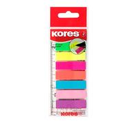 Kores - Segnapagina Trasparente a Forma di Bandiera, Strisce Adesive Colorate Ideali per l'Ufficio e la Scuola, 12 x 45 mm, Confezione di 8 Colorazioni per 25 Strisce Ciascuno