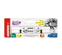Kores - Set di Kreative Marker Pennarelli Acrilici Duo Tip con 2 colori - Punta a Pennello e Punta Conica per Carta, Legno, Vetro, Tela, Pietra, Tessuto, Ceramica-DIY Creativo, Senza Agitare-2 Pezzi