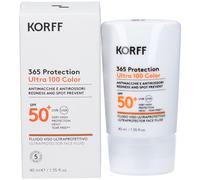 Korff 365 Protection - Ultra 100 Color Fluido Viso SPF50+, Protezione Solare Molto Alta per Pelli Sensibili, 40 ml