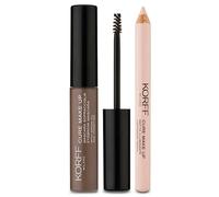 Korff Kit Sopracciglia con Mascara Sopracciglia e Matita Illuminante per Sopracciglia Definite, Folte e Forti, Risultato Naturale e Preciso per un Sguardo Definito e Luminoso, Marrone 02
