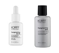 Korff Protocollo Antimacchie Depigmenting AA-PE Siero Viso 30ml + AHA Soluzione Esfoliante 100ml
