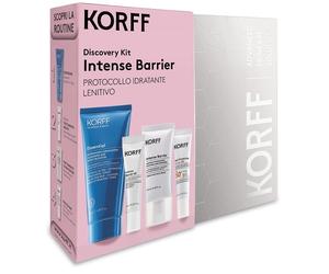 KORFF Srl DISCOVERY KIT INTENSE BARRIER LATTE DETERGENTE 100 ML + SIERO 10 ML + CREMA 20 ML + CREMA FLUIDA 15 ML