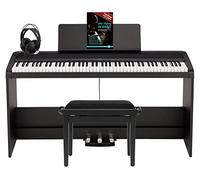 Korg B2SP BK - Set di pianoforte digitale Deluxe (pianoforte digitale con 88 tasti, supporto per pianoforte con unità a 3 pedali, pianobank, cuffie, alimentatore e scuola di pianoforte, colore: Nero