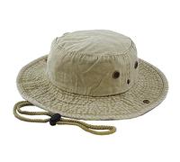 KorhLeoh Cappello da safari estivo da uomo e donna, con cordino, pieghevole, a tesa larga, in cotone, cachi, XL