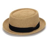 KorhLeoh Cappello da sole estivo in paglia con motivo maiale e torta, stile anni '20, con parte superiore piatta, cappello Fedora per costume da festa per uomo donna unisex