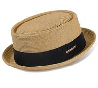 KorhLeoh Cappello da sole estivo in paglia con motivo maiale e torta, stile anni '20, con parte superiore piatta, cappello Fedora per costume da festa per uomo donna unisex