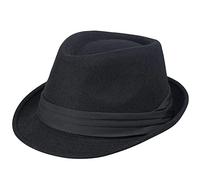 Korhleoh Cappello Panama per Uomo Donna Cappello Fedora in Feltro per Uomo Cappello Uomo Elegante Cappelli Gangster Trilby Jazz