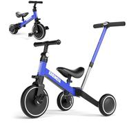 KORIMEFA 4 IN 1 Triciclo Bambini Triciclo con Maniglione di Spinta il Genitore per 1-3 Anni Ragazzi Ragazze Triciclo per Bambini Bicicletta Equilibrio Sedile e Maniglia Regolabili