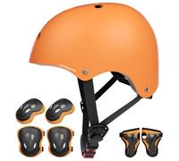 KORIMEFA Casco Bici Protezioni Set per Bambini Ginocchiere Gomitiere e Protezione Polso per Bambini da 3-13 Anni, Casco per Hoverboard, Pattini in Linea, BMX e Bicicletta