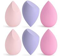 Korintin Beauty Blender, Spugnette Trucco Make Up 6 pz, Lavabili Senza Lattice Spugna Cosmetica per Fondotinta Impeccabile, per Liquidi, Crema e Polvere,Makeup Beauty