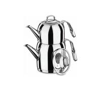 Korkmaz A 191 Steama - Teiera Caydanlik 18/10, antiruggine, adatta per piani cottura a induzione