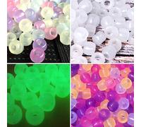 Korlon 1000 pezzi di perline fosforescenti in plastica UV per braccialetti con perline pony, perline che cambiano colore per la creazione di gioi
