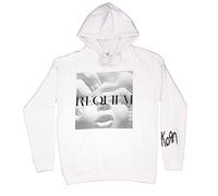 Korn Felpa con Cappuccio Requiem Band Logo Nuovo Ufficiale Uomo Bianca Pullover Size M