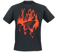 KORN Hopscotch Flame Uomo T-Shirt Nero XL 100% Cotone Regular
