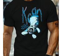 Korn The Serenity T-Shirt, maglietta da uomo a girocollo, 220 g/m², per l'estate, in puro cotone, maniche corte (1 pezzo) T-shirt da uomo a maniche corte e scollo tondo, casual, stampata, comoda, morb