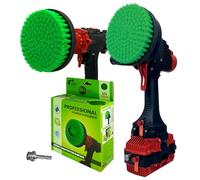 Kornely Spazzola professionale 2 in 1 per trapano e smerigliatrice angolare, durezza media, 15 cm, verde, antigraffio, per la pulizia della cucina, per forni, piani di lavoro, piastrelle, armadi