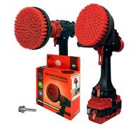 Kornely Spazzola professionale per trapano 2 in 1 per trapano e smerigliatrice angolare, rigida, 15 cm, rossa, antigraffio, per la pulizia di mattoni, tosaerba, ruote auto, piastrelle per piscine e