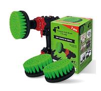 Kornely Spazzola Trapano Premium, Media Set 3pz, Verde, Interni & Cucina | 10x piu efficiente, antigraffio, setole a doppia densita; cucina, piani cottura, ripiani, mobili; gambo esagonale 8mm