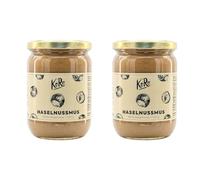 KoRo - Crema di nocciole 2 x 500 g - crema proteica, 100% nocciole, burro senza zucchero e senza glutine, per dolci, gelati e muesli