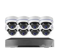 KOROBIE Telecamera di sicurezza, Set di videosorveglianza a cupola interna 8CH 4K 8MP Kit registrazione audio PoE NVR Sistema CCTV Telecamere IP sicurezza antivandalismo(8CH NVR 8Camera)
