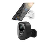 KOROBIE Telecamera di sicurezza, Telecamera Wi-Fi solare Tuya da 5 MP, visione notturna a colori, batteria ricaricabile integrata, videosorveglianza di sicurezza CCTV, Smart Life(5MP Add 128G Card)