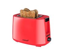 Korona 21132 Tostapane | rosso | 2 fette tostapane | 750 Watt | con attacco per il pane e un'impostazione per scongelare e riscaldare
