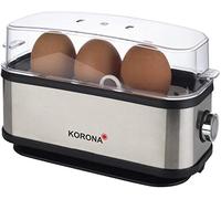 Korona 25304 Cuoci Uova, Spia Luminosa con misurino, con tagliauova, Inox, Nero, Acciaio Inossidabile