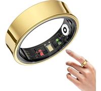 Korons Smart Ring, Anello for La Salute Con Ip68 Impermeabile, Leggero E Confortevole, Compatibile Con Android E Ios, Dispositivo Indossabile, Contapassi E Monitoraggio Della Distanza(Gold,#12)