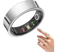 Korons Smart Ring, Anello for La Salute Con Ip68 Impermeabile, Leggero E Confortevole, Compatibile Con Android E Ios, Dispositivo Indossabile, Contapassi E Monitoraggio Della Distanza(Silver,#12)