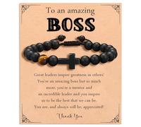 Korotho Regali per il giorno del capo per lui Happy Boss Day Braccialetti di Natale idee regalo per uomini, braccialetto di ringraziamento regalo per leader, colleghi, regali per ufficio, partenza per