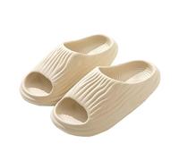 KorrbO Ciabatte Morbide da Donna Uomo Pantofole Eleganti Estive Ciabatte in Gomma Antiscivolo per Doccia Piscina, Beige, 37/38 EU