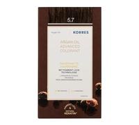 KORRES ARGAN OIL Colorant - tintura per capelli senza ammoniaca all'olio di argan biologico, Cioccolato 5.7, 100% di copertura dei capelli bianchi e vegano