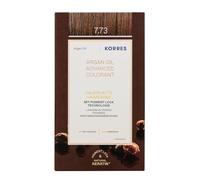 KORRES ARGAN OIL Colorant - tintura per capelli senza ammoniaca all'olio di argan biologico, Moca d'oro 7.73, 100% di copertura dei capelli bianchi e vegano