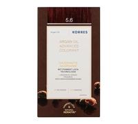 KORRES ARGAN OIL Colorant - tintura per capelli senza ammoniaca all'olio di argan biologico, Rosso Marrone chiaro 5.6, 100% di copertura dei capelli bianchi e vegano