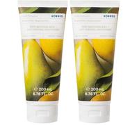 KORRES BERGAMOT PEAR latte corpo levigante con aloe vera, crema nutriente per la pelle al profumo di pera dolce, vegana, dermatologicamente testata, senza siliconi e parabeni, 200 ml (Confezione da 2)