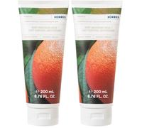 KORRES GRAPEFRUIT SUNRISE latte corpo levigante con aloe vera, crema nutriente per la pelle con una fragranza fresca e fruttata, vegana, priva di siliconi e parabeni, 200 ml (Confezione da 2)