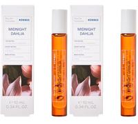 KORRES MIDNIGHT DAHLIA Eau de Toilette da donna in pratico formato da viaggio deluxe, profumo orientale e floreale con note di legno di cedro e peonia, vegano, 10 ml (Confezione da 2)