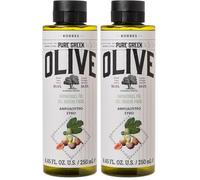 KORRES OLIVE FIG gel doccia idratante per una pelle morbida, con olio extra vergine di oliva, al profumo di fichi freschi, vegano, senza siliconi e parabeni, 250 ml (Confezione da 2)