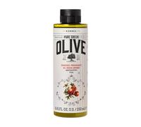 KORRES OLIVE POMEGRANATE Gel doccia idratante per una pelle morbida, con olio extravergine di oliva e profumo di melograno, vegano, senza siliconi e parabeni, 250 ml