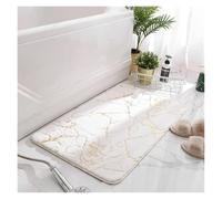 Kortran Tappetino da Bagno Morbido Antiscivolo Rosa e Oro, Decorazione del Tappeto da Bagno Assorbente d'Acqua, 60x90cm, Bianco