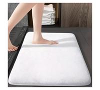 Kortran Tappeto da Bagno in Schiuma Super Assorbente in Memory Foam, Tappeto da Bagno in Schiuma Antiscivolo, Lavabile in Lavatrice, Morbido Tappetino da Bagno in Velluto(White,50x80cm)