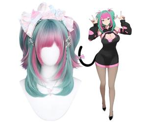 KORURACLUB Anime Cosplay Parrucca da donna con gradiente di colore Wig Characters Giocare Lolita Wigs Halloween Cosplay Puntelli di scena (Accessori non inclusi) (CandyHime)