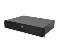 Koscom Connect Cassetto chiudibile a chiave per armadio di rete 19 pollici I Server Rack Cassetto 483 x 89 x 350 mm I Porta documenti con serratura I Armadio estraibile 2U I Nero