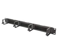 Koscom Connect Pannello di manovra per cabinet di rete I 1U Gestione cavi per armadio server I Pannello di manovra con 4 staffe di guida 44 x 60 mm I Server Rack Gestione cavi (nero, 19 pollici +