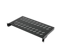 Koscom Connect Ripiano per armadio di rete 19 pollici, ripiano per server rack, 483 x 250 x 45 mm, 1 U, ripiano per montaggio fisso, lamiera forata perforata, portata 25 kg (nero, 250 mm)