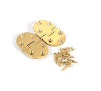 KOSDFOGE 2Pcs Brass Butler Tray Hinge Round Edge 2 1/2 x 1 1/2 With Screws Folding Flap Good Wear Suitable For Various Folding Tables