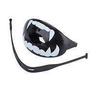 KOSDFOGE 4colors Food grade TPR Mouthguard Teeth Protector Shock Resistant Design for Boxing Football Rugby Sports (White teeth on black background)