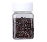 KOSDFOGE 500pcs Aluminium Hair Extension Tubes Microrings Hair Braiding Decorations Tools Accessories for All Hair Types (Marrone(5#))