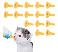 KOSDFOGE Capezzolo in Silicone, 15 Pezzi Pet Cat Dog Silicone di Sicurezza Morbido Infermiera Biberon Alimentatore Accessorio per Capezzoli Forniture per Infermieri per Cani E Gatti Neonati